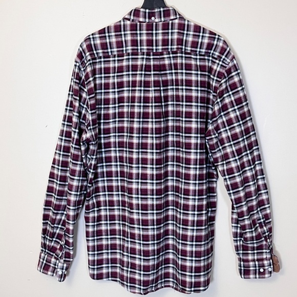 Barbour Tailored Fit Flannel Plaid Button Long Sleeve Shirt - Men's Size XL Red - Picture 4 of 11